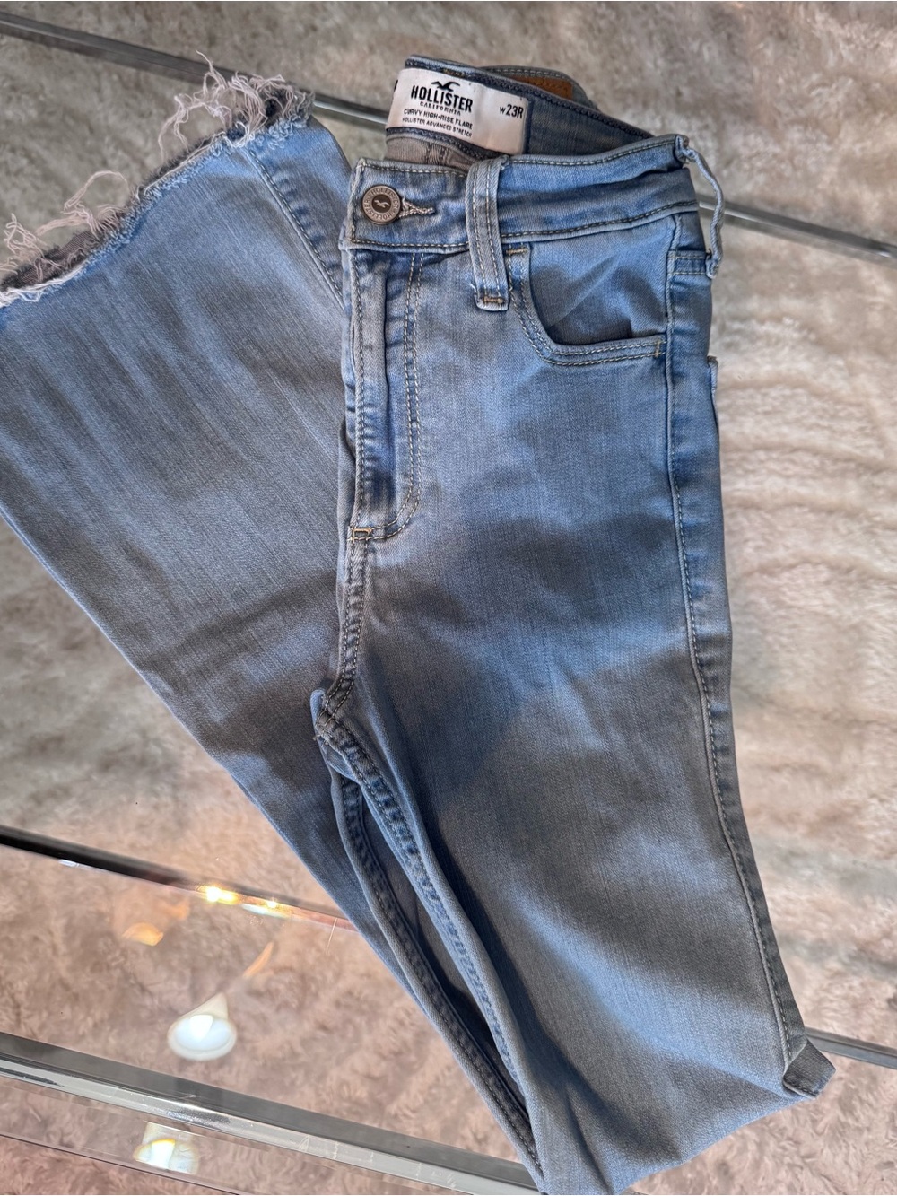 Hollister Light Blue Jeans - Curvy High Rise Flare